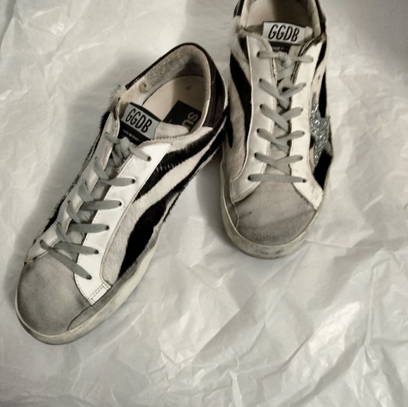 GOLDEN GOOSE GENIUNE CALF HAIR SIZE 38 ZEBRA PRINT - Picture 7 of 16